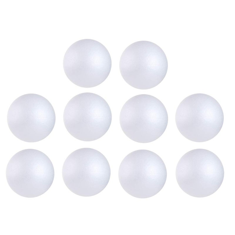 CCINEE 10PCS 3 Inch White Foam Balls Polystyrene Craft Balls Foam Balls for Art, Craft, Household, School Projects and Christmas Easter Party Decorations - Image 1